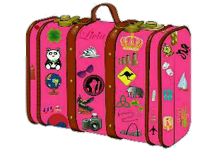 a pink suitcase 